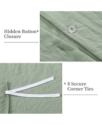 Soft Washed Microfiber Ruffle Duvet Cover Set