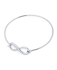 Bling Jewelry Delicate Minimalist Eternal Love Knot figure Eight Infinity Bracelet Bangle Sterling Silver