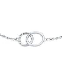 Bling Jewelry Bff Friendship Double Love Two Interlocking Mini Eternity Ring Circles Bracelets Mother Daughter Sterling Silver Small Wrist 6 7"