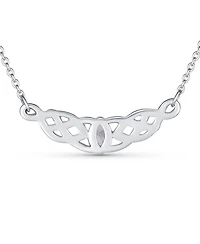 Bling Jewelry Irish Bff Celtic Trinity Friendship Love Knot Color Changing Natural Moonstone Necklace Station Pendant Sterling Silver