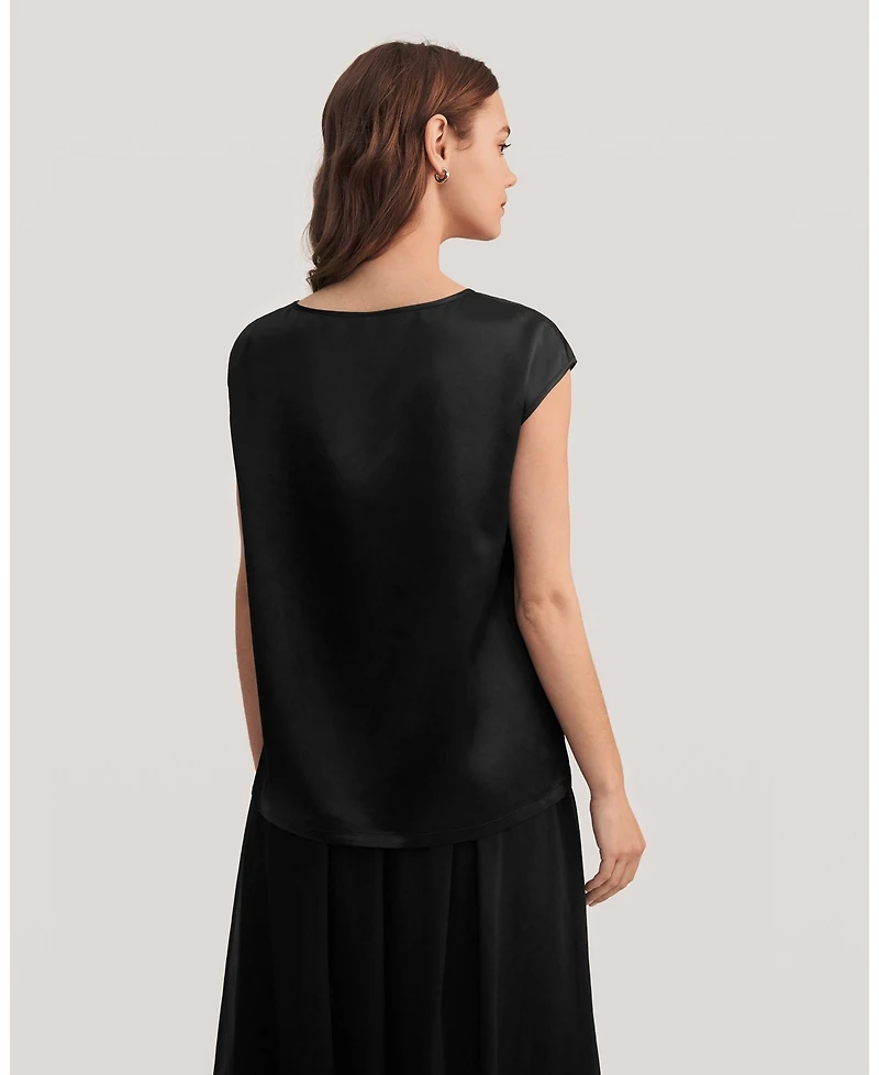 Lilysilk Women's Basic Cap Sleeves Silk Tee