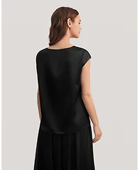Lilysilk Women's Basic Cap Sleeves Silk Tee