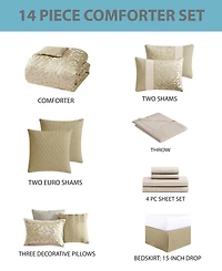 Hallmart Collectibles Caroline 14-Pc. Comforter Set, King