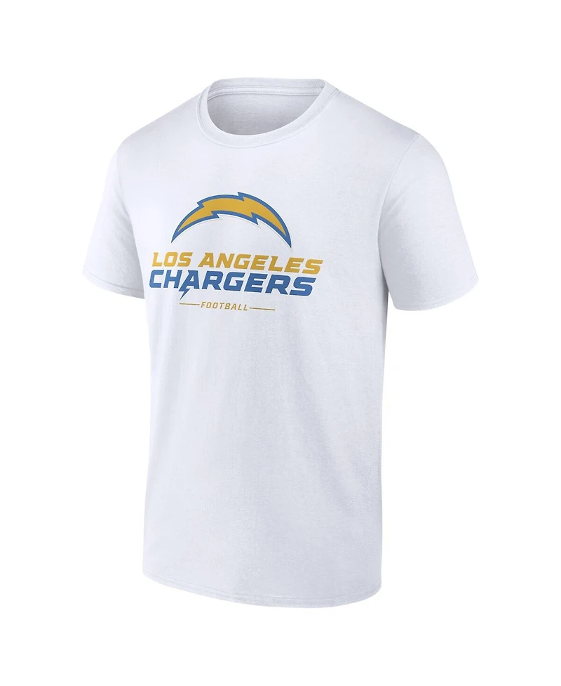 Men's Fanatics White Los Angeles Chargers Team Lockup T-shirt
