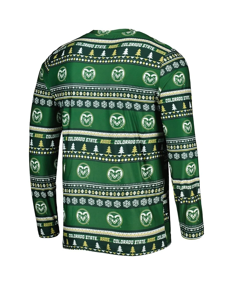Men's Concepts Sport Green Colorado State Rams Swivel Long Sleeve T-shirt and Pants Sleep Set