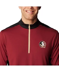 Men's Columbia Garnet Florida State Seminoles Tech Trail Omni-Shade Quarter-Zip Top