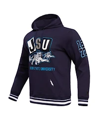 Men's Pro Standard Navy Jackson State Tigers Homecoming Ribbed Fleece Pullover Hoodie