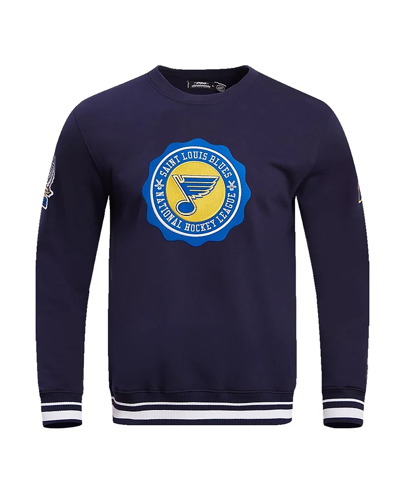 Men's Pro Standard Navy St. Louis Blues Crest Emblem Pullover Sweatshirt