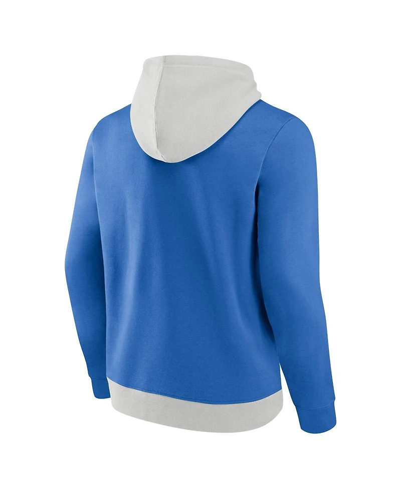 Men's Fanatics Silver, Powder Blue Los Angeles Chargers Big and Tall Team Fleece Pullover Hoodie