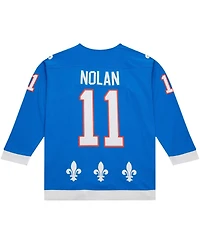 Men's Mitchell & Ness Owen Nolan Blue Quebec Nordiques 1992/93 Line Player Jersey