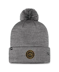 Men's Fanatics Gray Boston Bruins Authentic Pro Home Ice Cuffed Knit Hat with Pom