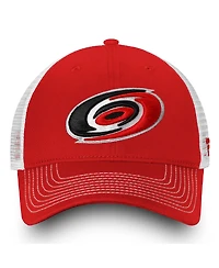 Men's Fanatics Red, White Carolina Hurricanes Slouch Core Primary Trucker Snapback Hat