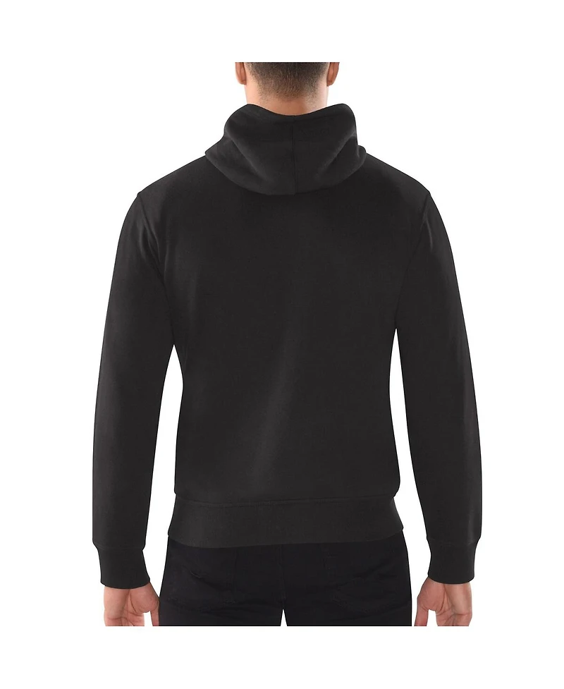 Men's Starter Black Distressed Baltimore Ravens Domestic Post Season Full-Zip Hoodie