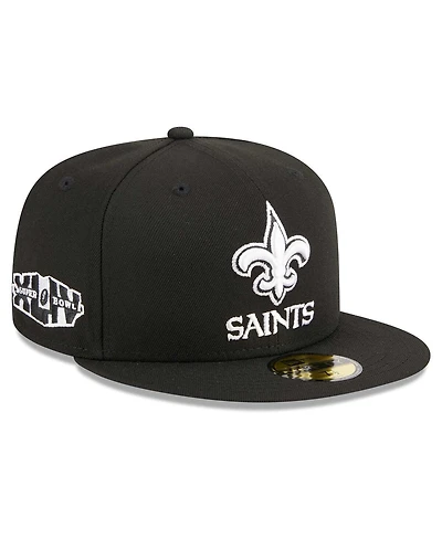 Men's New Era Black New Orleans Saints Main Patch 59FIFTY Fitted Hat