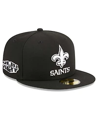 Men's New Era Black New Orleans Saints Main Patch 59FIFTY Fitted Hat