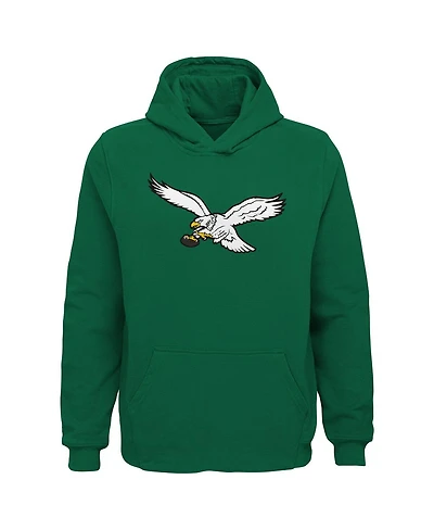 Big Boys Kelly Green Distressed Philadelphia Eagles Retro Pullover Hoodie