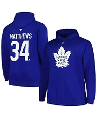 Men's Profile Auston Matthews Blue Toronto Maple Leafs Big and Tall Name and Number Pullover Hoodie