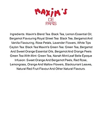Maxim's De Paris Gift Box Tea Sampler Assortment of 6 Gourmet Teas