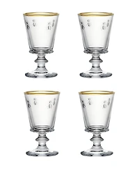 La Rochere Gold Rimmed Napoleon Bee 9 oz. Wine Glass, Set of 4