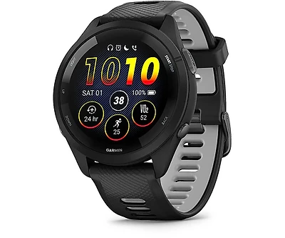 Garmin 265 Running Watch - Black - Silicone Strap - Unisex Smart Watch