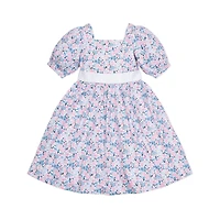 Hope & Henry Girls' Short Sleeve Puff Party Dress