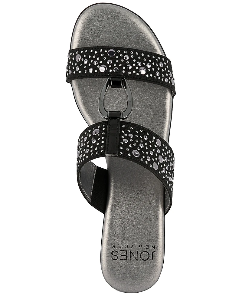 Jones New York Women's Eanna Ornamented Double Band Dress Sandals