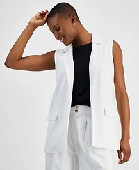 Bar Iii Petite Open-Front Long Vest, Exclusively at Macy's