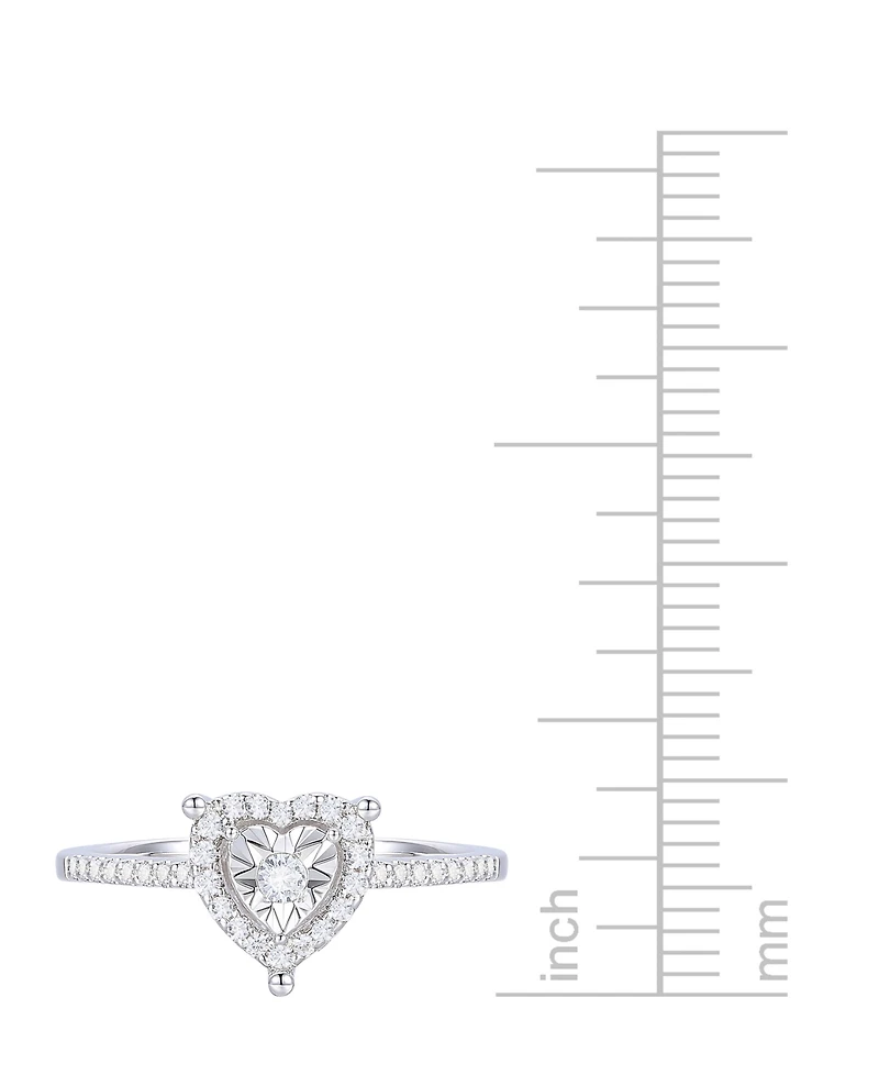 Diamond Heart Halo Ring (1/4 ct. t.w.) in Sterling Silver