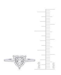 Diamond Heart Halo Ring (1/4 ct. t.w.) in Sterling Silver