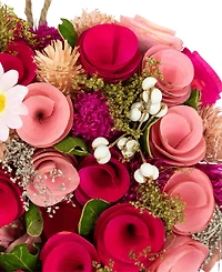 Northlight Mixed Floral with Daisies and Berries Artificial Valentine's Day Heart Wreath, 10.25"