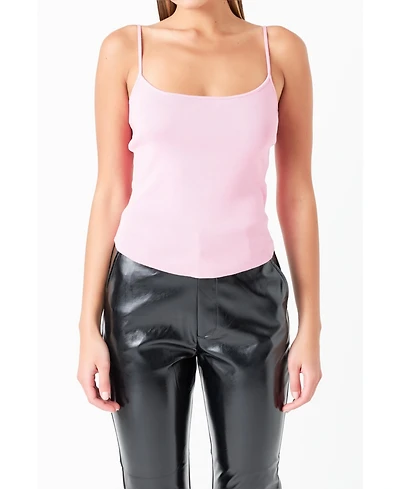 Women's Round Hem Knit Tank Top