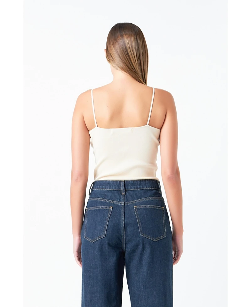 Women's Round Hem Knit Tank Top