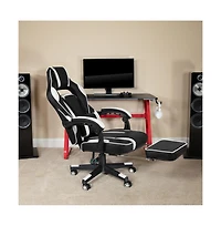 Ergonomic Gaming Chair -Recline Back/Arms, Footrest, Massaging Lumbar