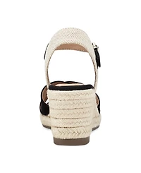 Easy Spirit Women's Shandra Ankle Strap Round Toe Wedge Sandals