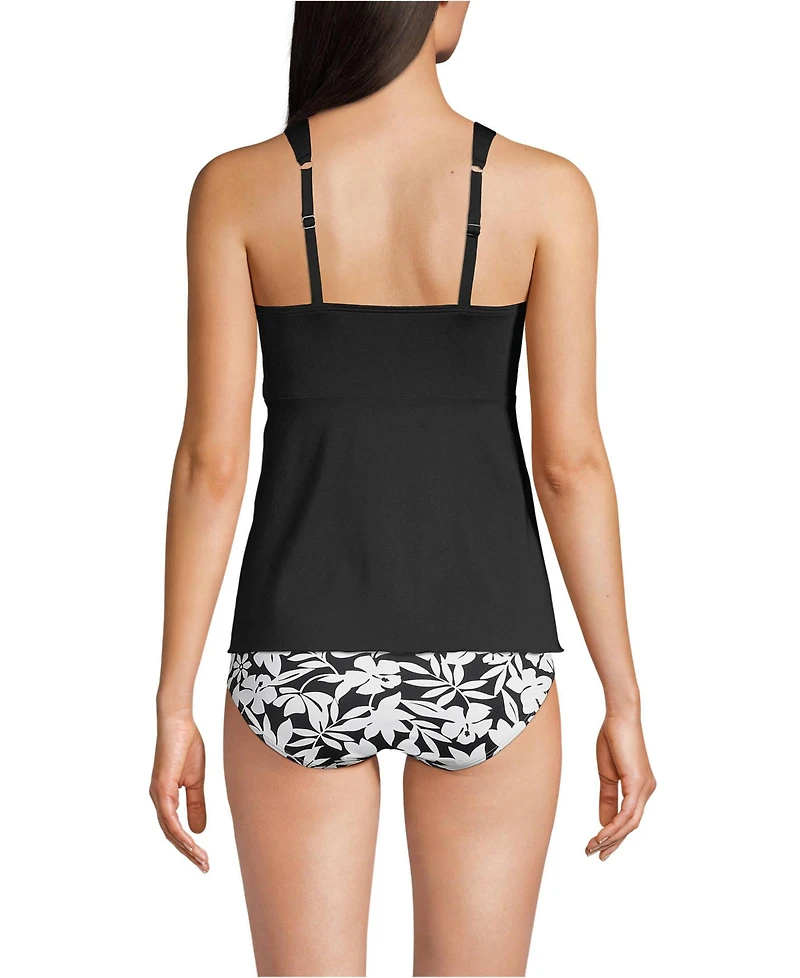 Lands' End Women's Long Flutter Tankini Top
