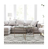 Fairdale Coffee Table With Round Cross Brace Frame