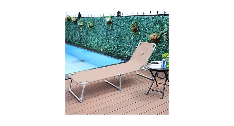 Patio Deck Adjustable Chaise Lounge Recliner Chair