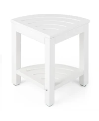Corner Shower Bench Stool with Storage Shelf for Shaving Legs