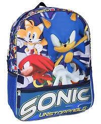 Sonic The Hedgehog Tails And Knuckles Kids School Travel Backpack 2 Piece Set With Detachable Lunch Box