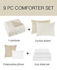 Pem America Crinkle Geo 9-Pc. Comforter Set, Queen