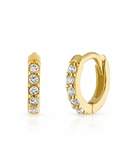 Ben Oni Pave Huggie Hoops in 14k Gold over Sterling Silver or Sterling Silver, 9mm