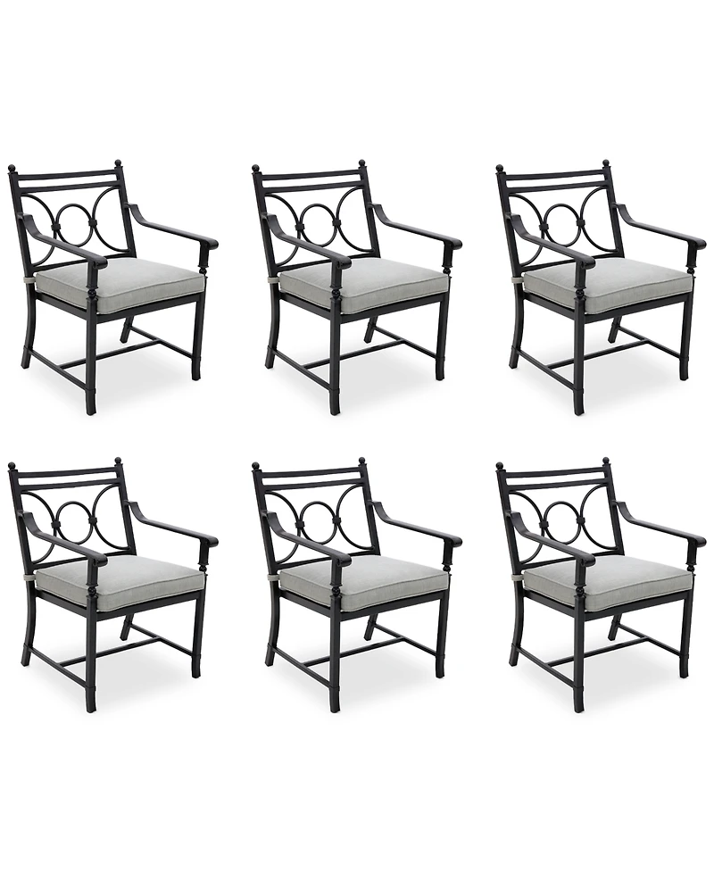 Wythburn Mix and Match Scroll Outdoor Dining Chairs, Set of 6, Created for Macy's
