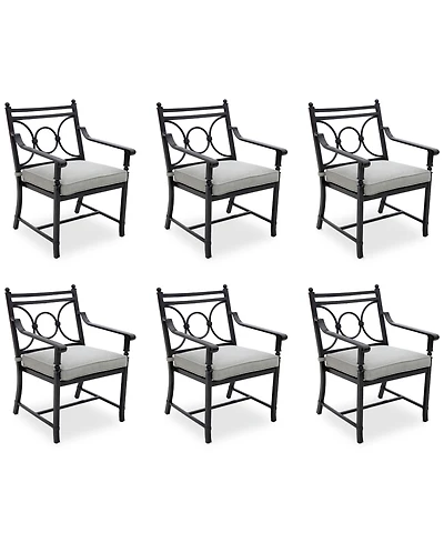 Wythburn Mix and Match Scroll Outdoor Dining Chairs, Set of 6, Created for Macy's