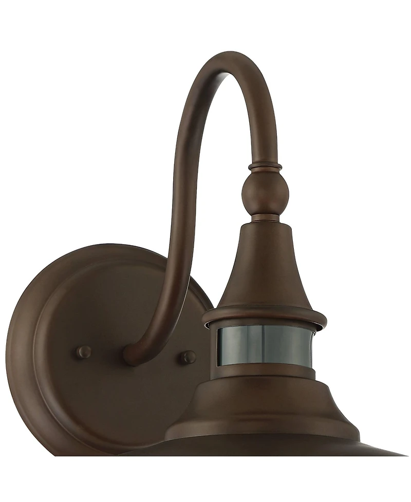 John Timberland Gough Rustic Farmhouse Outdoor Barn Light Fixture Bronze Dusk to Dawn Motion Sensor Dark Sky 12 1/2" for Post Exterior Deck House