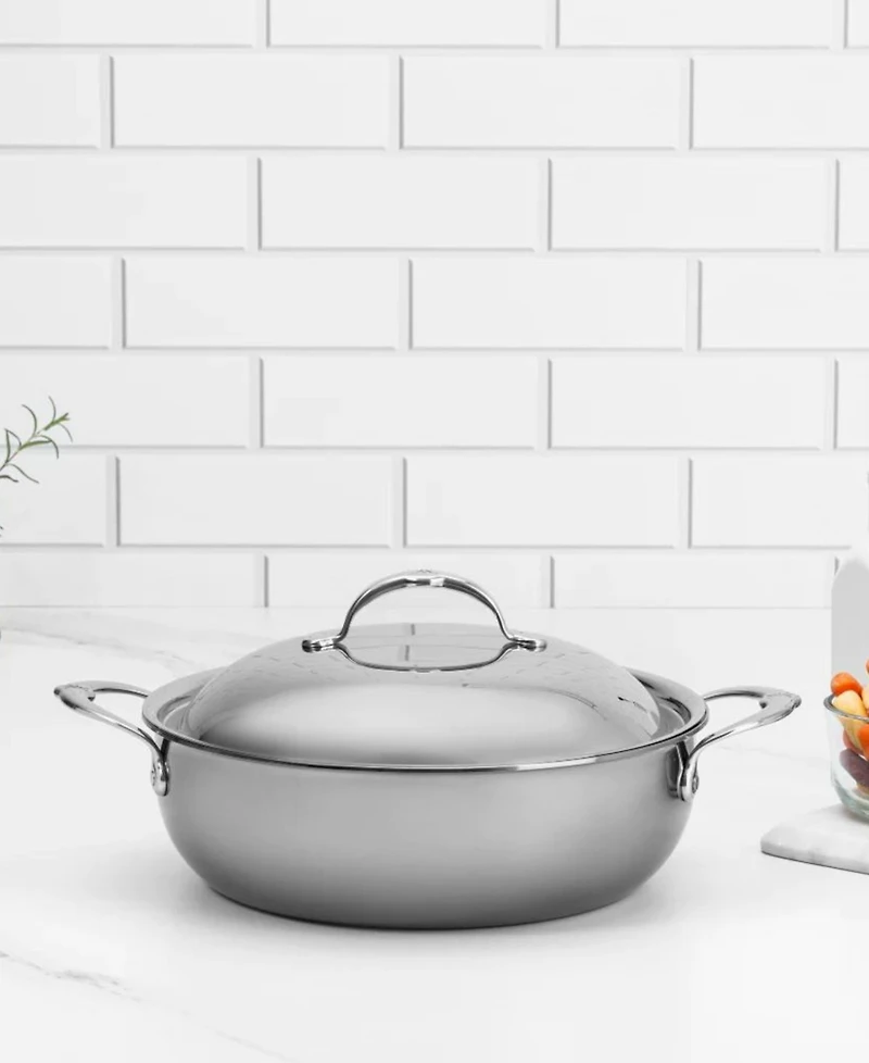 Hestan NanoBond Titanium Stainless Steel 5-Quart Dutch Oven with Dome Lid