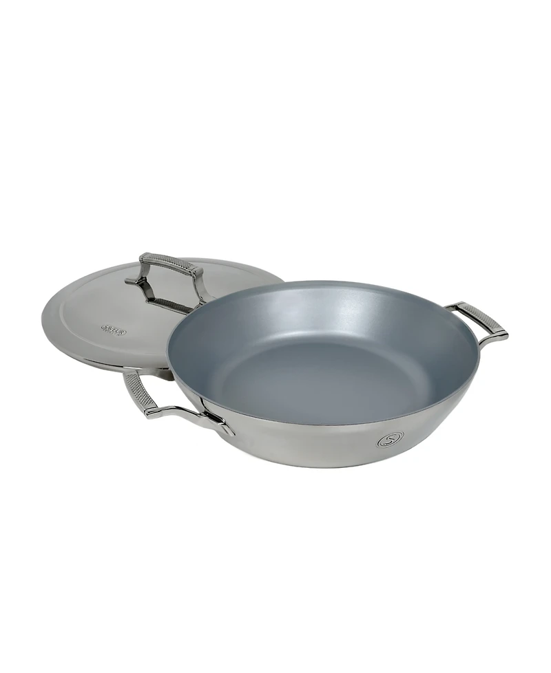 Saveur Selects Tri-ply Stainless Steel 12" Non-stick Everyday Pan with Lid