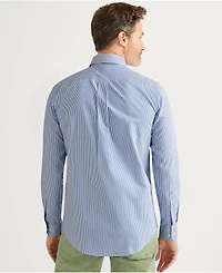 Lands' End Men's Tailored Fit No Iron Pattern Supima Cotton Pinpoint Buttondown Collar Dress Shirt