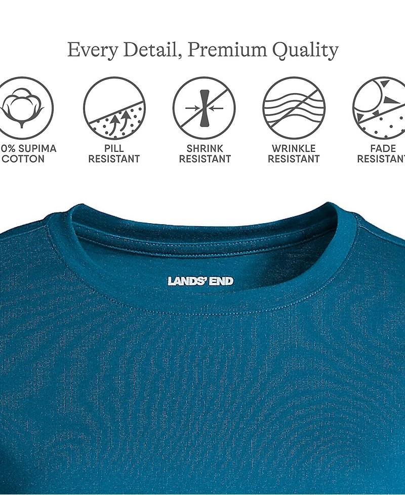 Lands' End Women's Relaxed Supima Cotton Long Sleeve Crew Neck T-Shirt