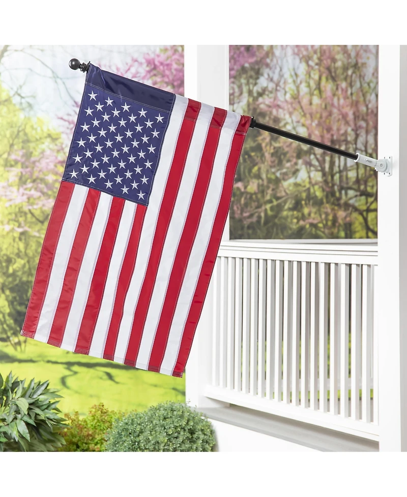 Evergreen White Painted Aluminum Adjustable Flag Pole Bracket Flag Pole Hardware for The Home