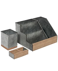 3 Piece Desk Organizer Set- Rustic Mail For Desktop - Great Or Industrial Decor! Makeup Vanity